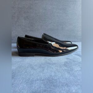 JF J.Ferrar Men’s Black Patent Leather Slip On Loafer Shoes SZ 13M New Classic